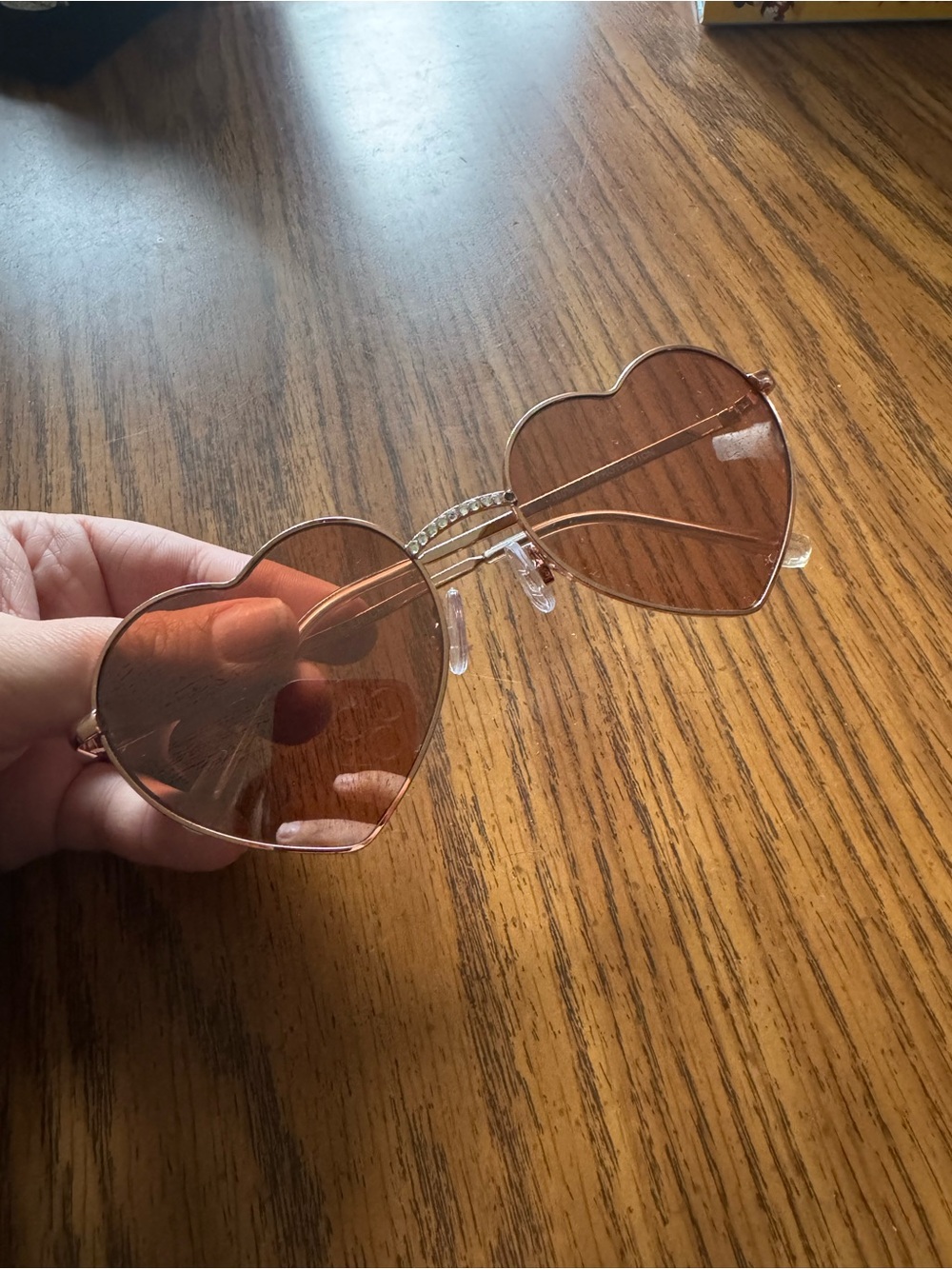 Rose gold heart sunglasses